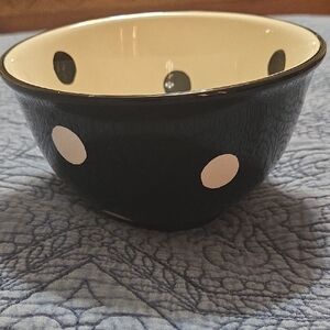 Black and White Polka Dot Candy Bowl 6 x 4 Inches